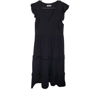 Magnolia Boutique Tiered Boho Dress Sz M Pockets Western Ruffle Sleeves EUC